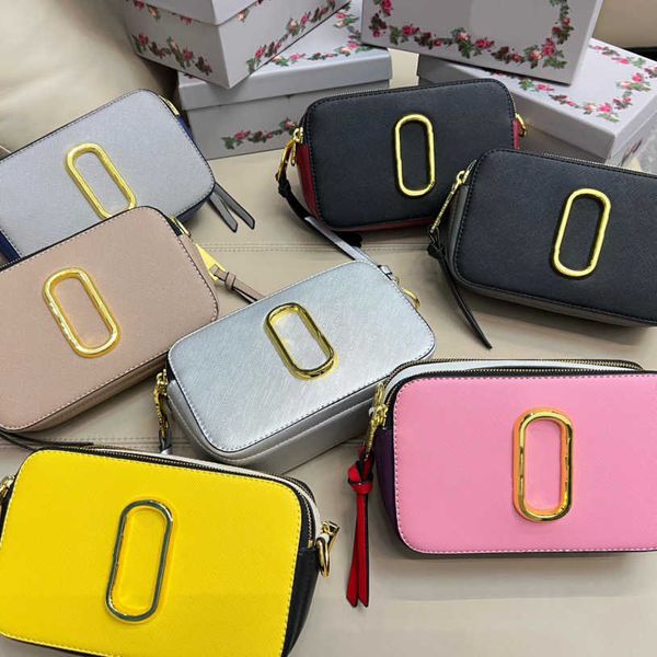 

designer camera bag shoulder bag letter portable messenger bag leather colorblock casual wide shoulder strap with original box and dust bag