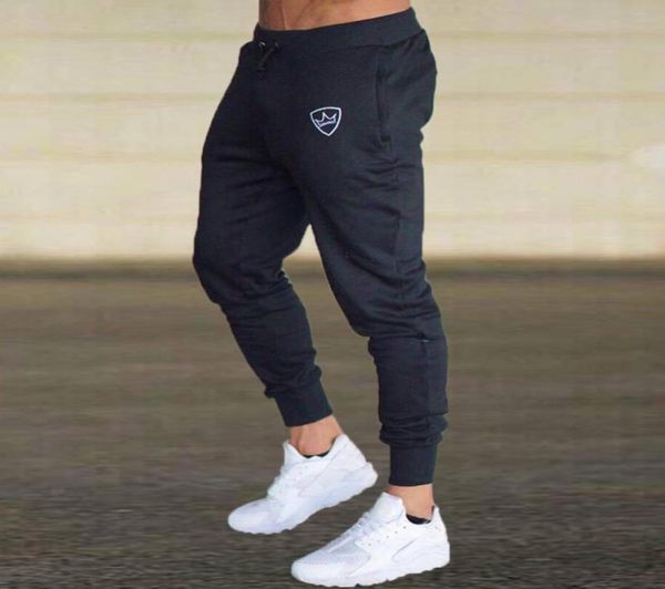 

mens joggers pants cotton casual fitness bodybuilding skinny sweatpants joggers track pants long trousers8800955, Black