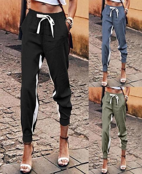 

women casual stitching sweatpants women high waist pant gym sweatpant fashion streetwear korean trousers for female3556434, Black;white