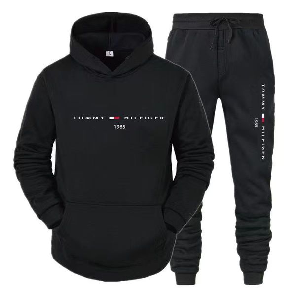 

tracksuit mens tracksuits designer brand tracksuit fashion men sportswear two piece sets all cotton fleece thick hoodie+pants sporting suit, Gray
