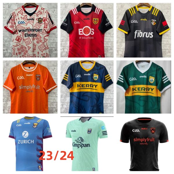 

2023 new limerick cork dublin gaa rugby jerseys 2324down louth antrim wexford wicklow laois mayo hurling derry westmeath home away shirt siz, Black;gray