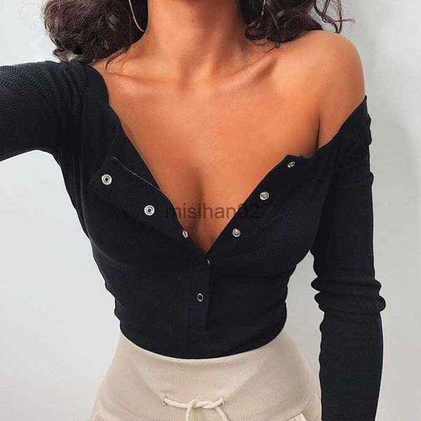 

women's jumpsuits rompers v neck knitted bodysuit knitted buttons rompers autumn 2020 casual skinny elastics solid color fashion ribbed, Black;white