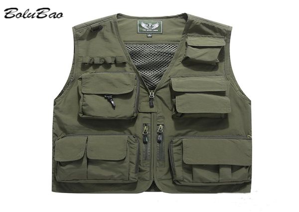

bolubao men039s vest multipocket thin trend mesh breathable detachable waistcoat outdoor mountaineering fishing casual vest ma5178247, White;black