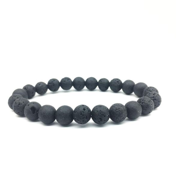

8mm black lava stone beads bracelet diy lava rock essential oil diffuser bracelet for women9029824