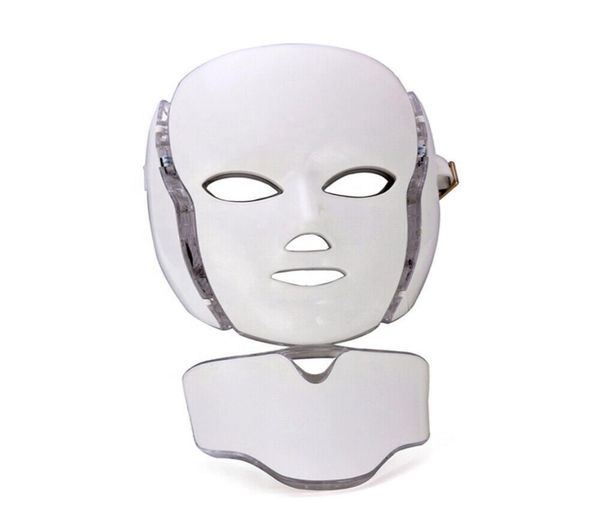 

2020 pdt 7 color led light therapy face beauty machine led facial neck mask with microcurrent for skin whitening device9170421