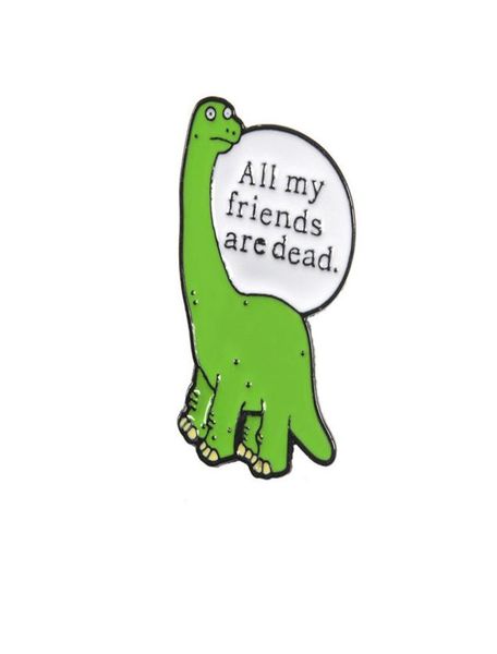 

dinosaur my friends brooch pins enamel animal lapel pin for women men dress cosage fashion jewelry will and sandy6947223, Gray
