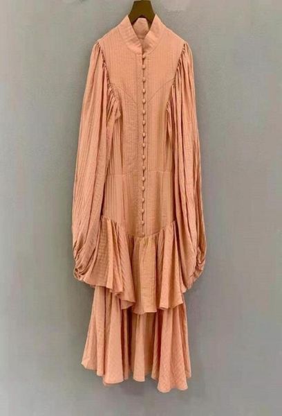 

casual dresses 2021 autumn dress women tunic button front cascading ruffle lantern sleeve party club7414244, Black;gray