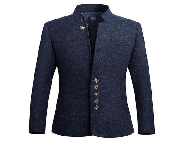 

spring and autumn new large size men039s stand collar small suit fashion slim business men039s suit dress jacket s5xl7938056, White;black