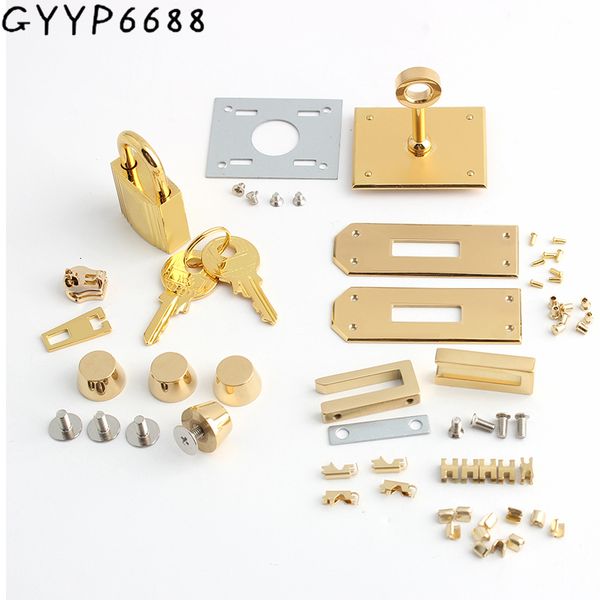 

bag parts accessories 1-5sets gold silver stainless steel rectangle eyelets hanger clasp locks for women diy handbags shoulder purse bags ac, Black