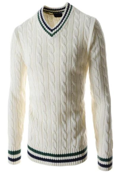 

men039s early spring sweater fashion v neck long sleeve white green and navy slim sweater 5235830, White;black
