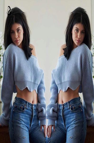 

wholepullover crop sweater women tricot oversize diamond hem short warm sweater femme autumn fashion knitted 051975, White;black