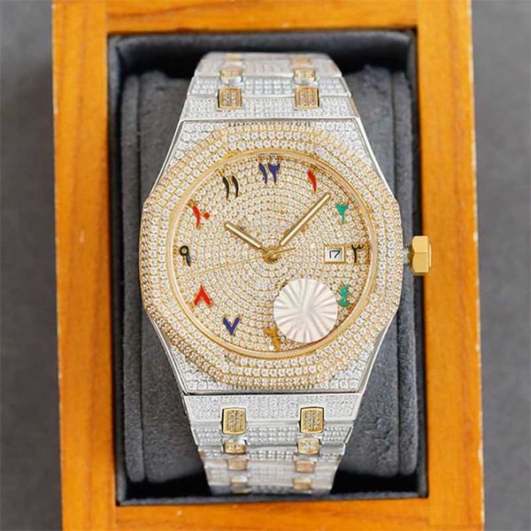 

diamond watches watch ap automatic mechanical mens 40mm waterproof wristwatches men casual wristwatch montre de luxe folding buckle 4b6z, Silver