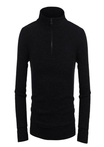 

men stand collar long sleeve 14 zip front zipper pullover textured casual sweaters men039s1926496, White;black