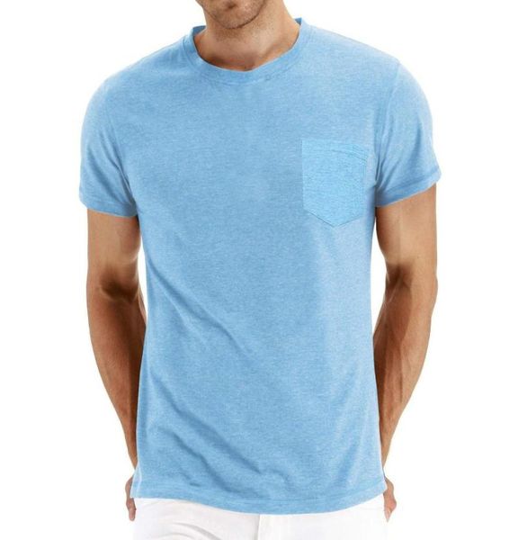 

men039s tshirts men tshirt fashion solid color casual short sleeve pocket tshirts summer beathable tee male clothing com2787287, White;black