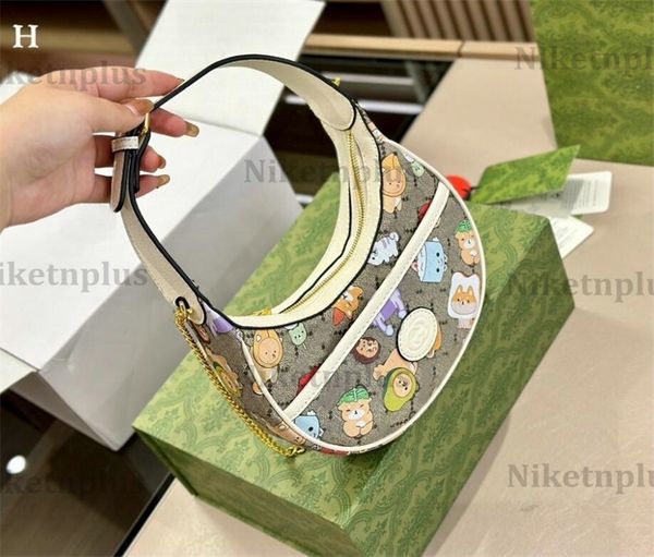 

double g half moon underarm shoulder bags hobo luxury designer women fashion vintage gold metal chain bag adjustable strap crossbody