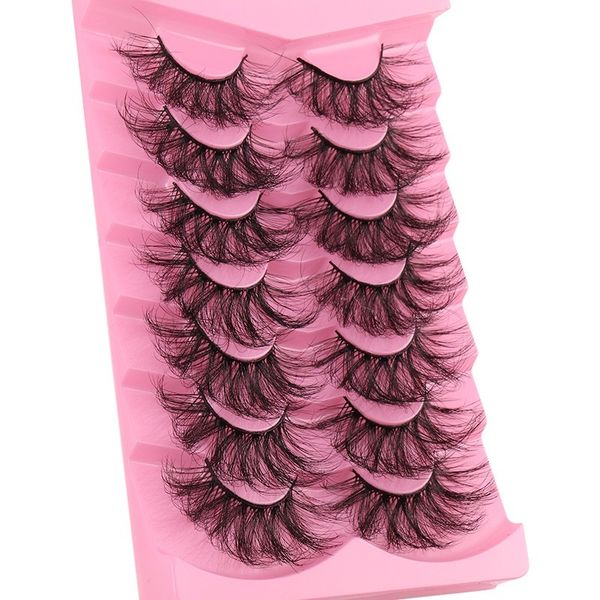 

thick curled eyelashes fluffy wispy handmade reusable multilayer mink lashes extensions naturally soft light full strip eyelashes dhl