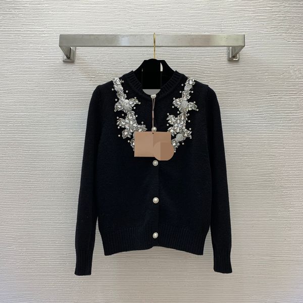 

811 l 2023 spring summer women sweater long sleeve crew neck cardigan white black brand same style striped pullover white womens weinid23071