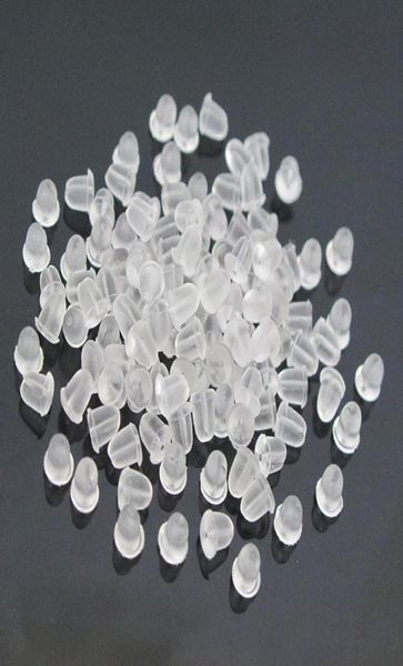 

5000pcslot earrings jewelry accessories silicone barrel bullet plastic ear plugging earring back blocked sers ear whole p8706805, White