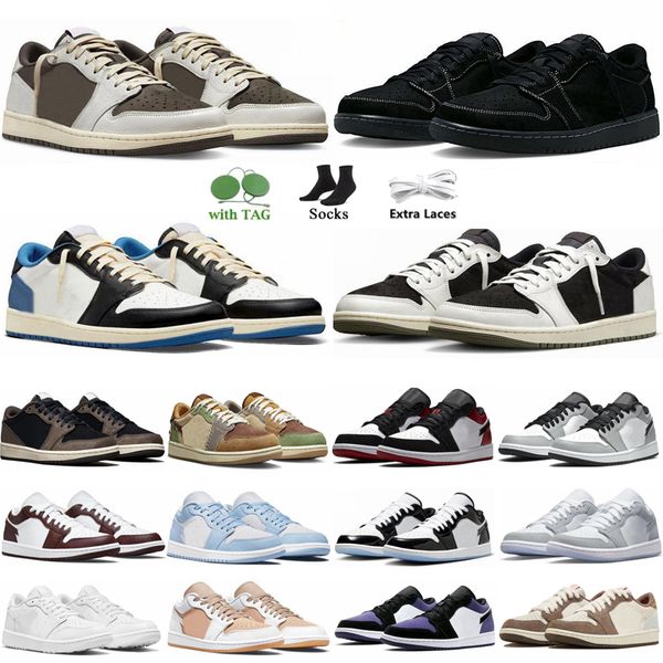 

1s low basketball shoes 1 reverse mocha black phantom panda olive unc wolf grey court purple white mens sport sneaker trainers outdoor 36-47