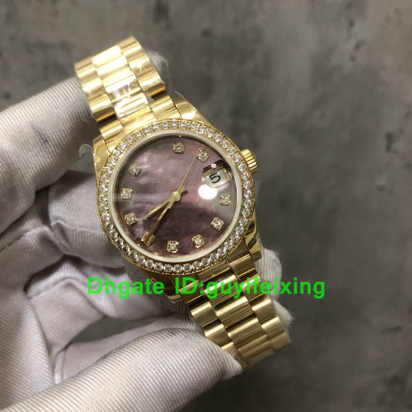

women's gold watches 31mm dress designer wristwatches 278288 diamond lady watches for womens valentine's christmas mother's d, Slivery;brown
