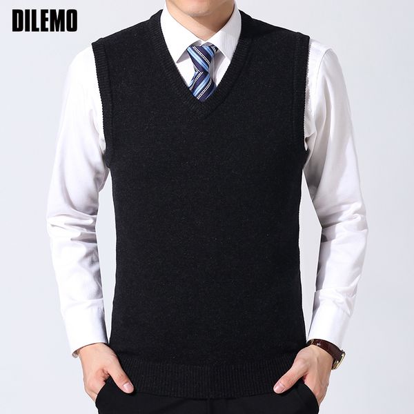 

men s vests 2023 fashion brand sweater man pullovers vest slim fit jumpers knitwear sleeveless winter korean style casual clothing men 23081, Black;white