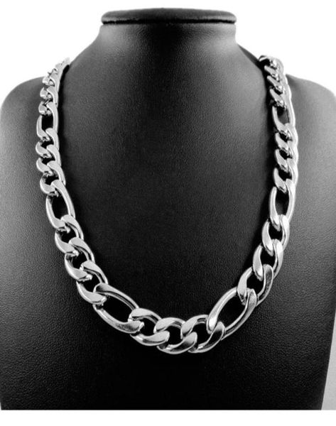 

115mm huge man chain width figaro necklace fashion stainless steel men039s jewelry 60cm 70cm 80cm 90cm 100cm 110cm 120cm 150cm5028609, Silver