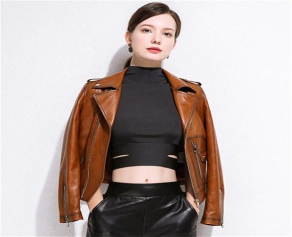 

2020 women spring genuine real sheep leather jacket r26233r01333276, Black