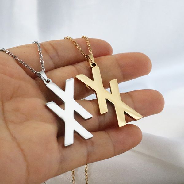 

everfast 10pc/lot new double x stainless steel cross pendant necklace big xx charms gold plated women men fashion jewelry gift, Silver