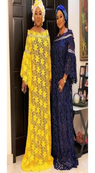 

ethnic clothing african dresses for women africa muslim long dress length fashion lace lady with headtie19296725, Red