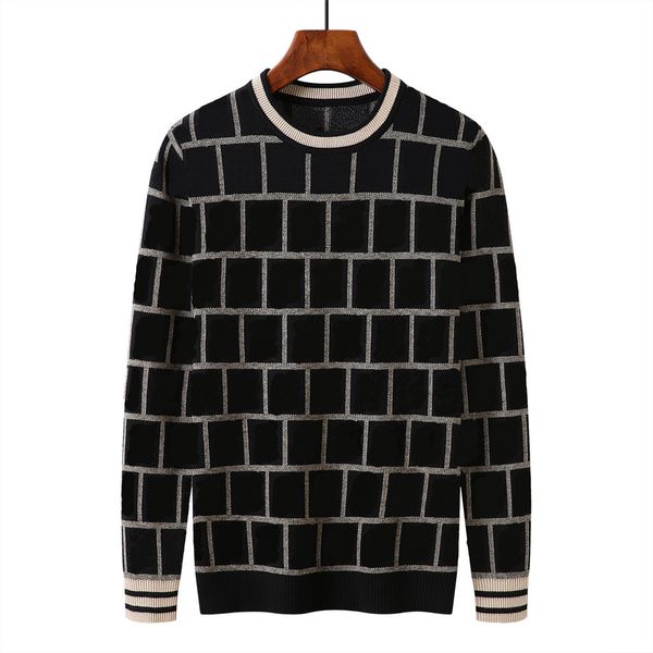 

men's sweater designer pullover sweater knitwear chunky warm fashion long-sleeved sweater casual multi-color autumn and winter warm men, White;black