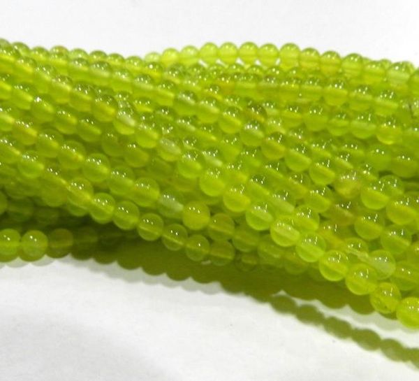 

4mm green peridot gemstone round loose beads 15quot012346412198, Green;white