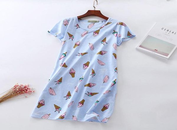 

2019 summer plus size homewear women casual cartoon nightgown 100cotton nightdress female short sleeve round collar sleep dress4546602, Black;red