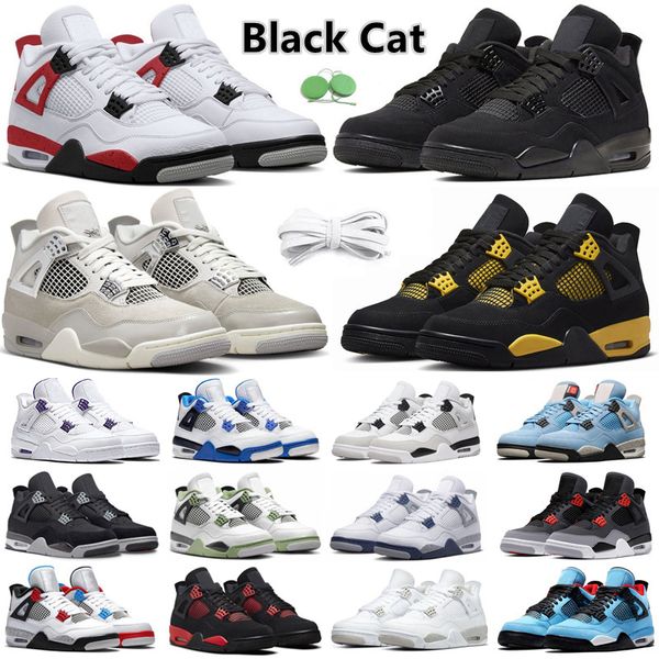

4 basketball shoes 4s for men women sneakers military black cat sail red cement thunder pine green university blue seafoam frozen moments me