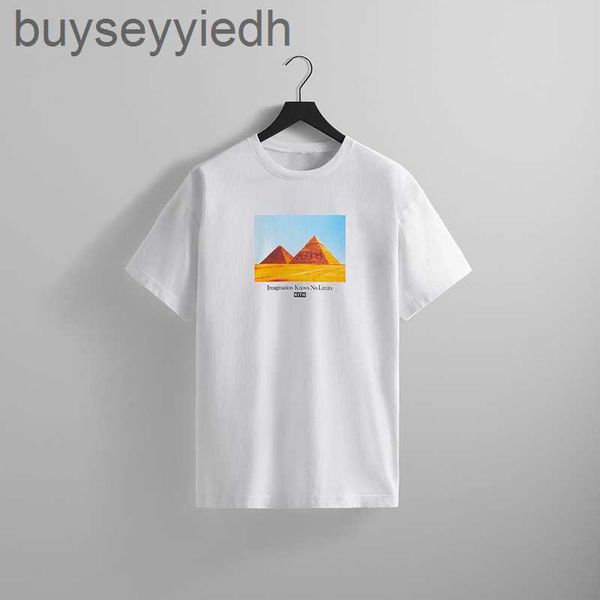 

kitt imaging tee egyptian pyramid print summer round neck t-shirt, White;black