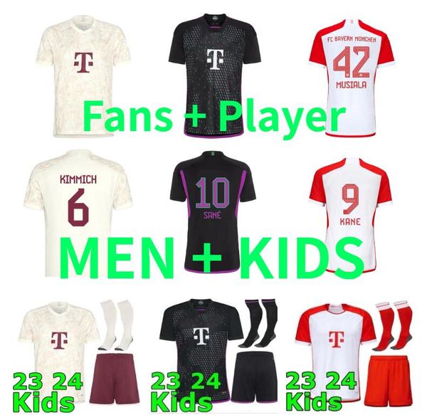 

de ligt gnabry kane soccer jerseys fans player version 23 24 sane bayern munich goretzka coman muller davies kimmich football shirts 2023 20, Black;yellow