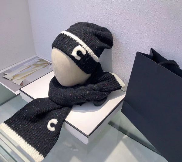 

4color beanie scarf set for men women winter 2 piece design caps shawl designer hats scarves wool fashion beanie wrap scarfs winter, Blue;gray