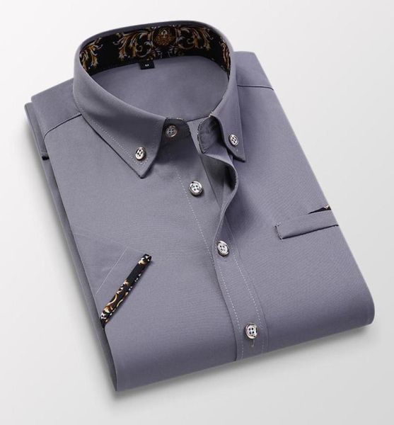 

men039s dress shirts brand clothing men casual business shirtsmale slim fit party wear short sleeve plus size s57592009, White;black