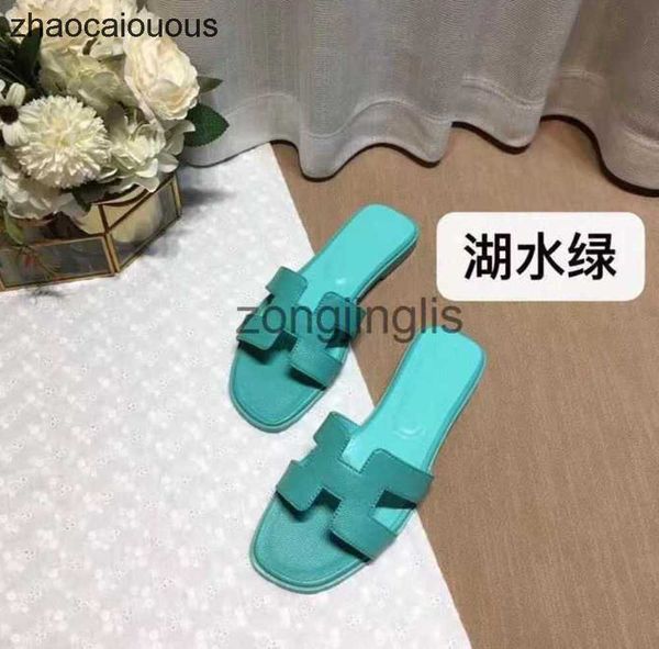 

women slippers designer shoes women's sandal oran slipper 2023 bear baida summer color matching leather flat sandals for tourism litchi