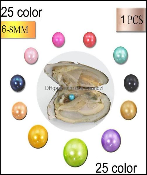 

pearl loose beads jewelry whole 25color akoya oyster round 68mm freshwater natural ctured in fresh mussel farm supply drop de4582801, White