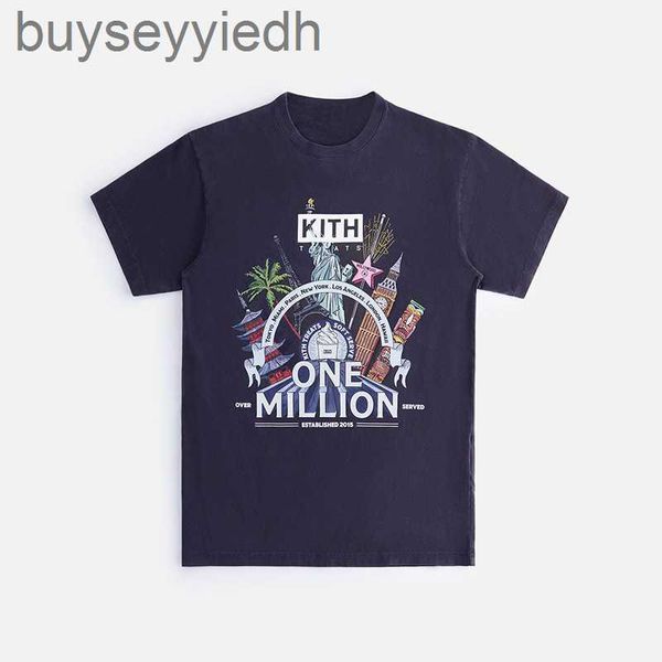 

kitt treats million vintage tee thread round neck half sleeve summer new, White;black