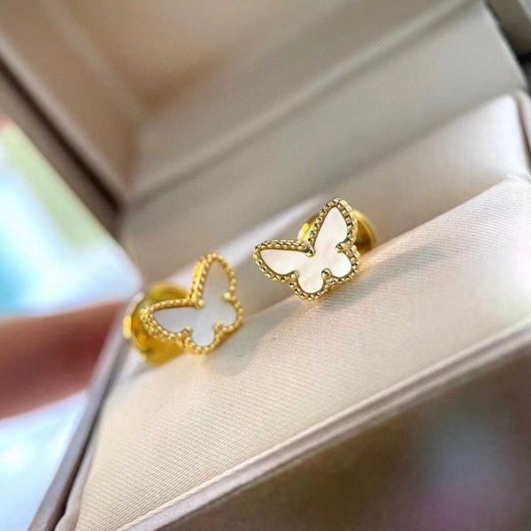 

Designer Four-leaf clover luxury top jewelry accessories for women Cleef V gold thickened 18K rose gold plating luxury fritillary butterfly collarbone necklace