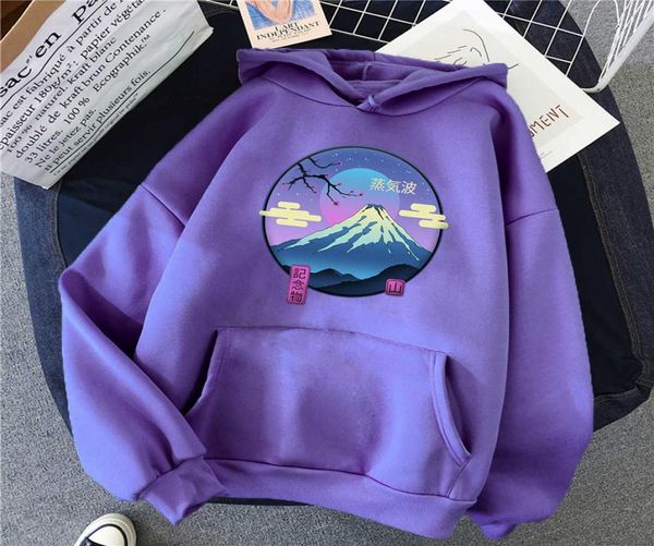 

mount fuji pattern hoodies japan landscape man pullover warm harajuku hoody for men street fashion punk mens hooded sweatshirt x066000560, Black