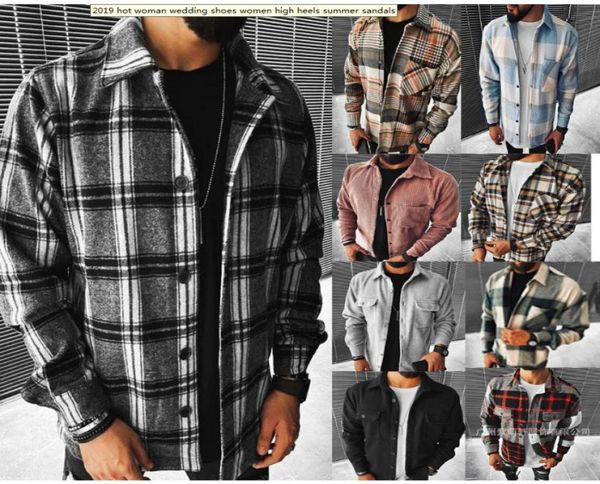 

fashion spring plaid jackets casual flannel shirts long sleeve soft comfort slim fit styles men jacket cardigan shirt8825974, Black;brown