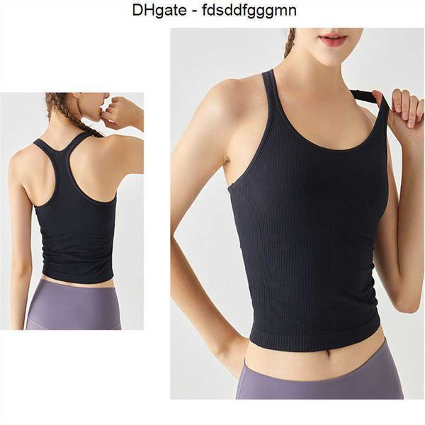 

lulul women's summer yoga ebbto street sleeveless backless outdoor chest padded nude high waist quick dried sports tank yoga outfit lul, Black;white