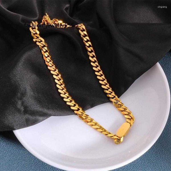 

chokers choker 2023 trend stainless steeel necklace for men women hip hop exaggerated short thick guba chain square fashion gift, Golden;silver