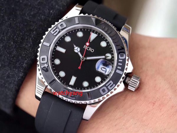 

men's watch automatic movement folding safety buckle 40mm size 316 fine steel luminous function sports series, Slivery;brown