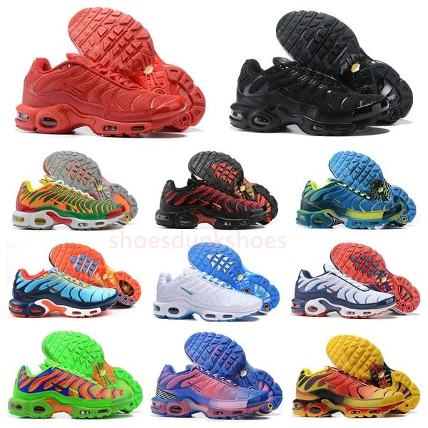 

mens plus running shoes tn ultra triple black white be true particle grey oreo midnight navy metallic silver white volt chaussures requin de