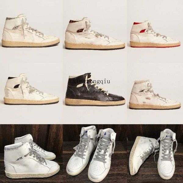 

golden sneaker italy brand designer old sky star shoes women casual shoes luxury trainers sequin classic white do-old dirty men shoe, Black