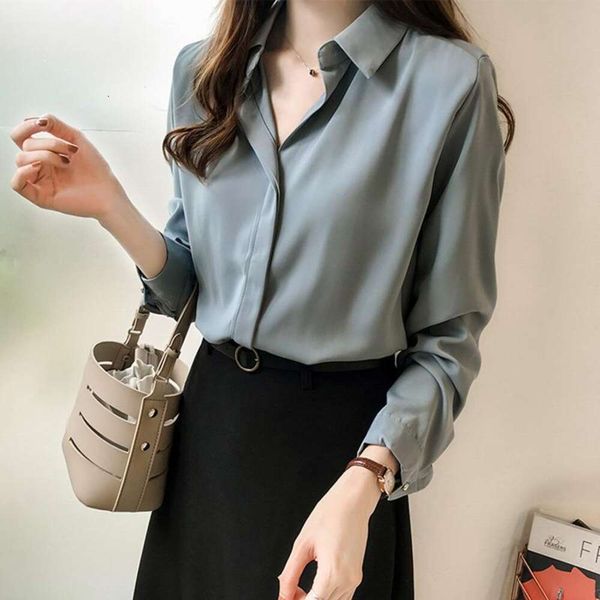 

spring and shirt autumn style all matching student han fan pure color womens long sleeve loose korean large size, White
