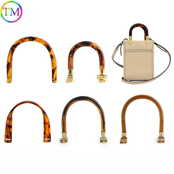 

bag parts accessories tortoiseshell unique resin handle amber round fashion u shaped handles bags handbags handmade diy craft accessory 2308, Black